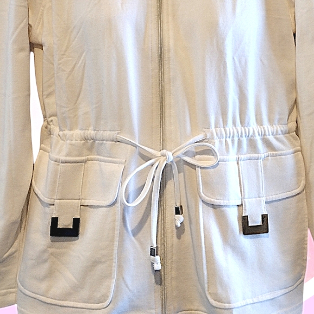 Sz XL Jacket with 2 Silver Tone Metal Accent Functional Front Pockets - Picture 13 of 16